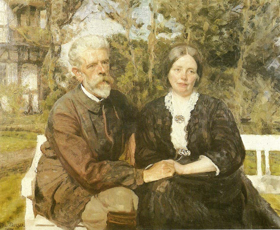 Julius Paulsen laurits tuxen og hustru frederikke i haven ved villa dagminne i skagen